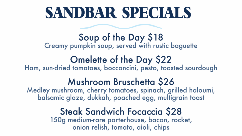 Sandbar Specials 070725